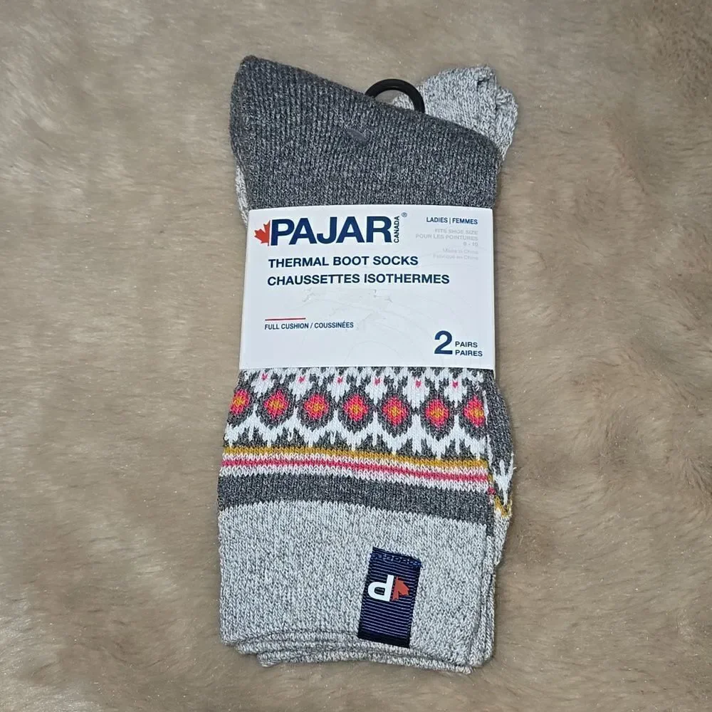 PAJAR GRAY THERMAL BOOT SOCKS, 2 PAIRS, NEW!
